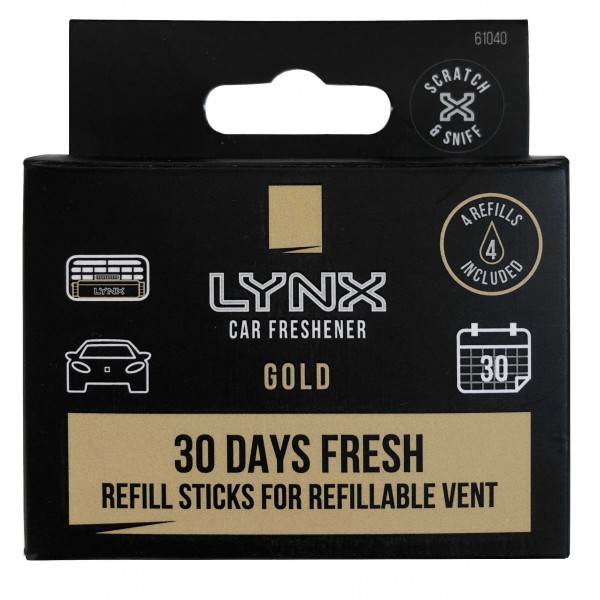 Lynx Aluminium Vent Air Freshener Refills - Gold - Pack of 2