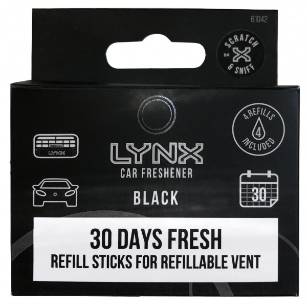 Lynx Black - Aluminium Vent Air Freshener Refills - Pack of 2