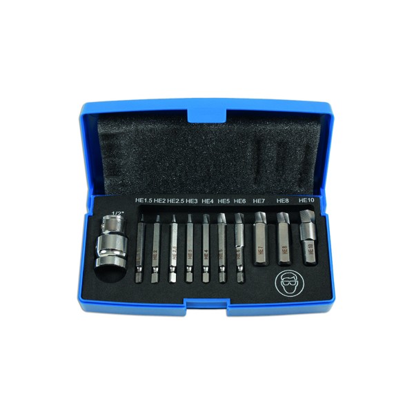 Damaged Cap Head Bolt & Screw Extractor Set - 11 Piece