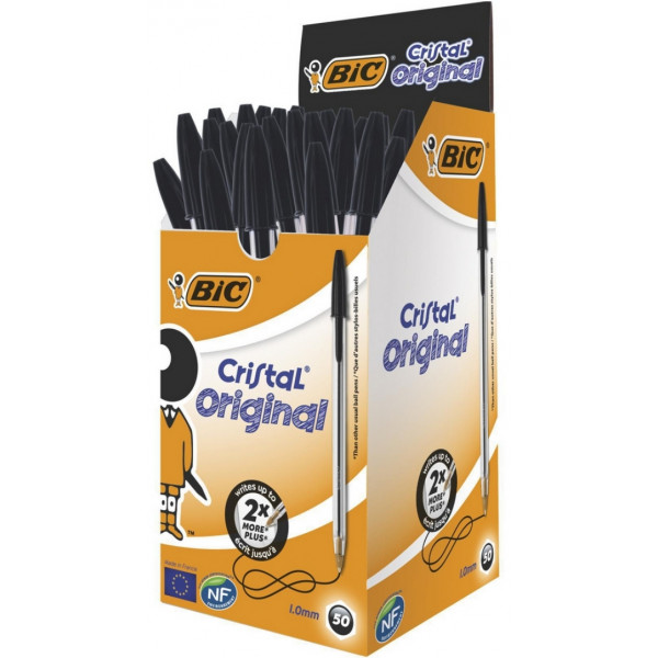 Cristal Ball Point Pens - Black - Box of 50