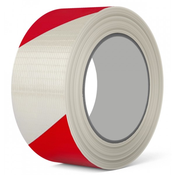 Hazard Duct Tape - Red & White - 48mm x 50m