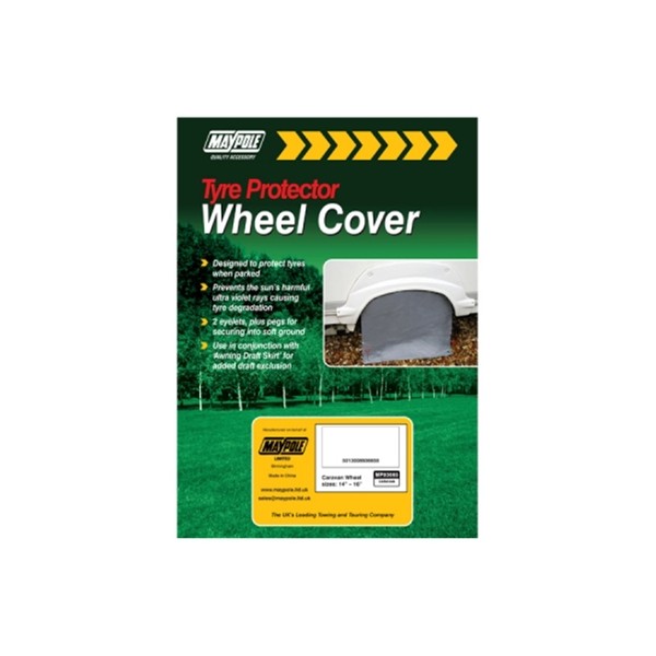Caravan Wheel Cover & Pegs - 65 x 21cm - Grey