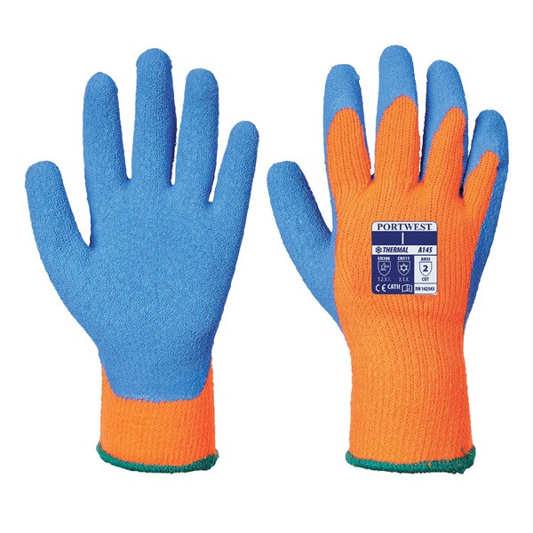 Cold Grip Gloves - Orange/Blue - Large