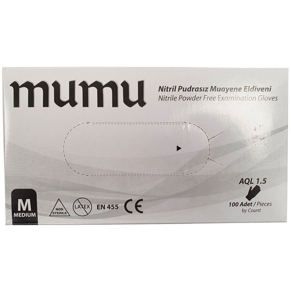 Black Nitrile Powder Free Gloves - Medium - Pack of 100