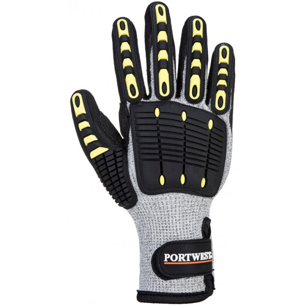 Anti-Impact Cut Resistant Thermal Gloves - Grey/Black - Small