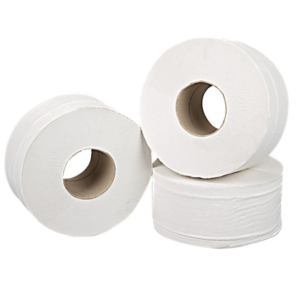 2 Ply White Mini Jumbo Toilet Rolls - 150m x 90mm - Pack of 12