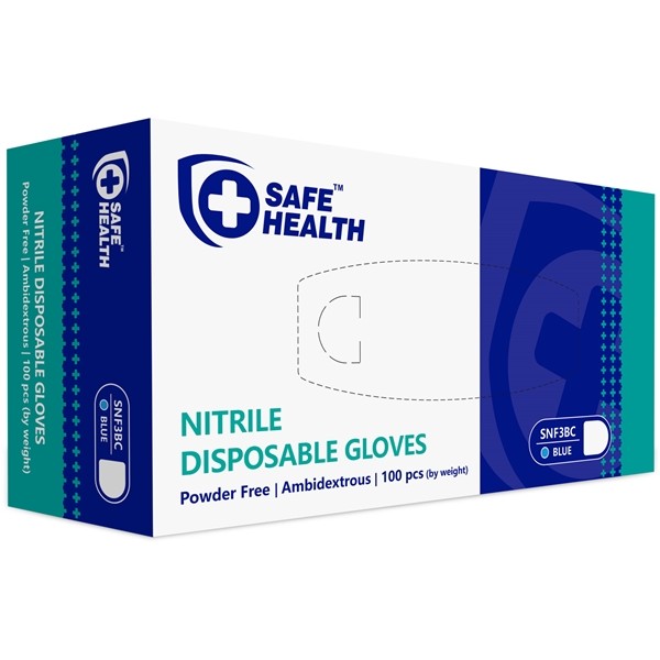 Nitrile Powder Free Gloves - Medium - Pack of 100