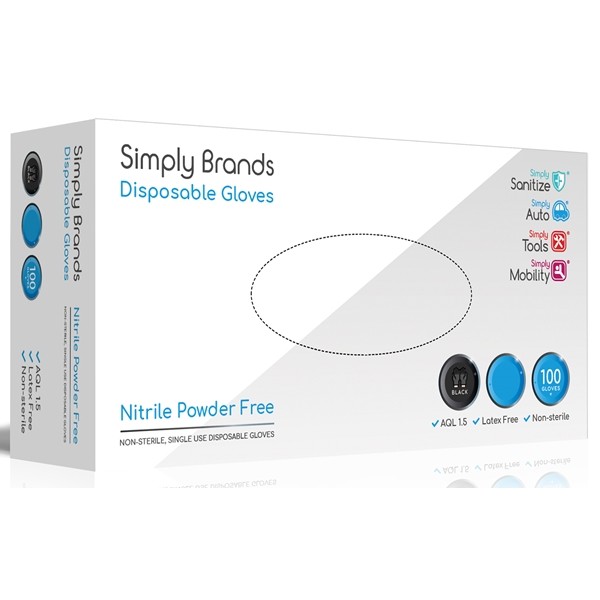 Black Nitrile Gloves Large