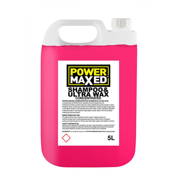 Power Maxed Car Shampoo And Ultra Wax - 5 Litre