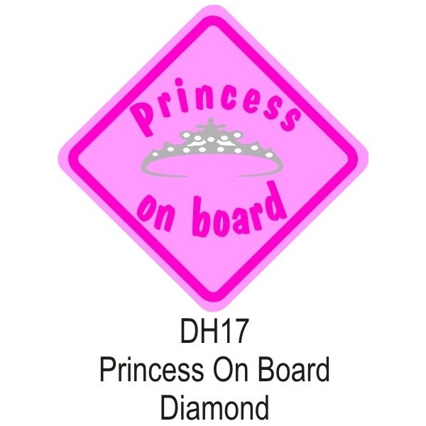 Suction Cup Diamond Sign - Pink - Princess On Board