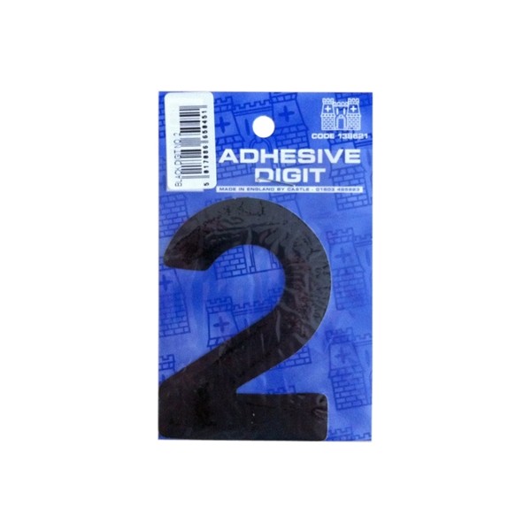 2 - 3in. Adhesive Digit - Black - Pack Of 12