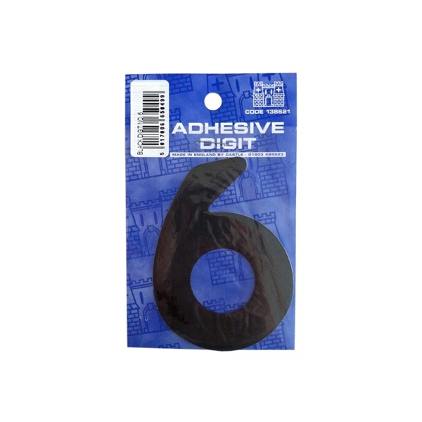 6 - 3in. Adhesive Digit - Black - Pack Of 12