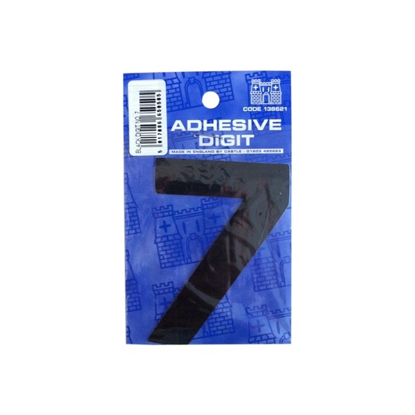 7 - 3in. Adhesive Digit - Black - Pack Of 12