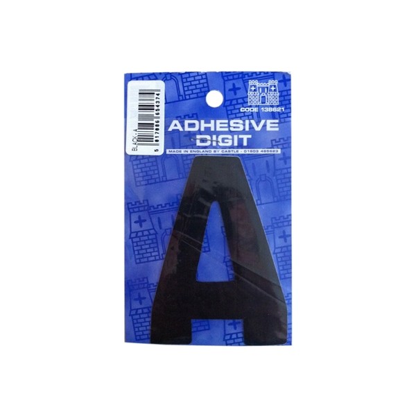 A - 3in. Adhesive Digit - Black - Pack Of 12