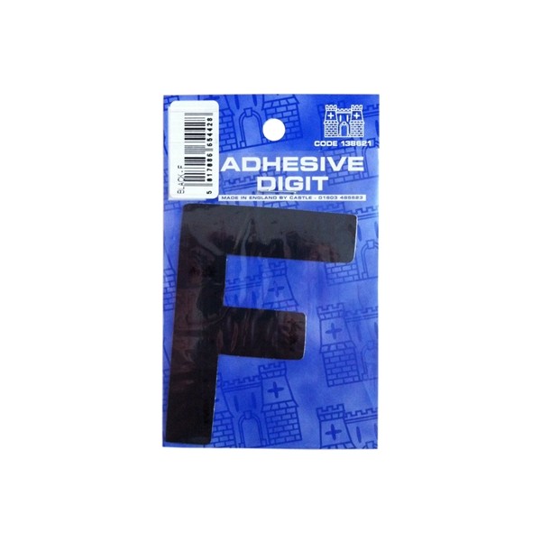 F - 3in. Adhesive Digit - Black - Pack Of 12