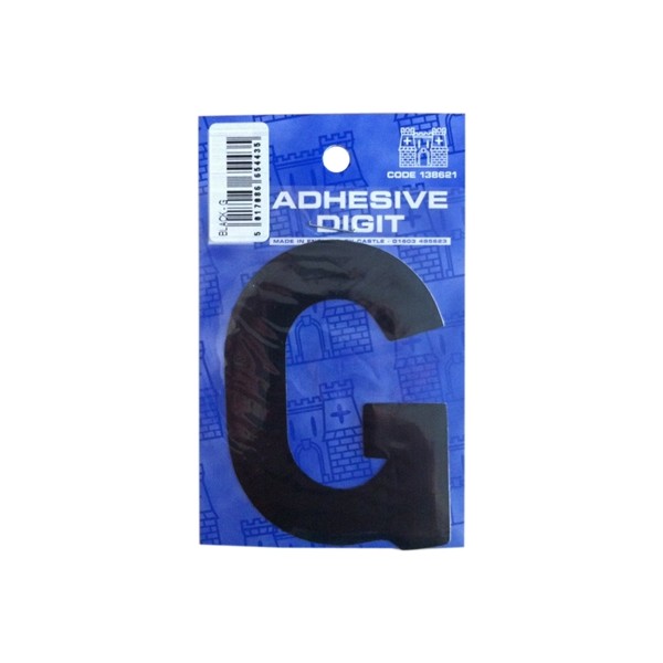 G - 3in. Adhesive Digit - Black - Pack Of 12