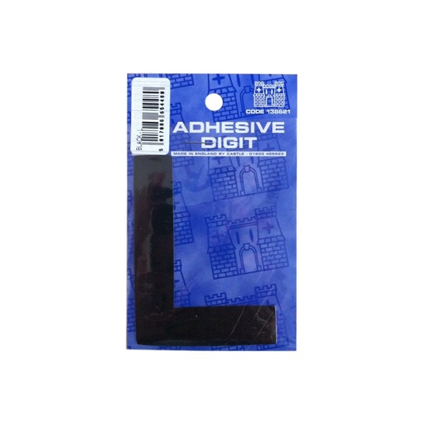 L - 3in. Adhesive Digit - Black - Pack Of 12