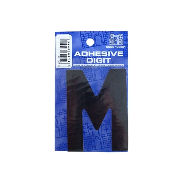 M - 3in. Adhesive Digit - Black - Pack Of 12