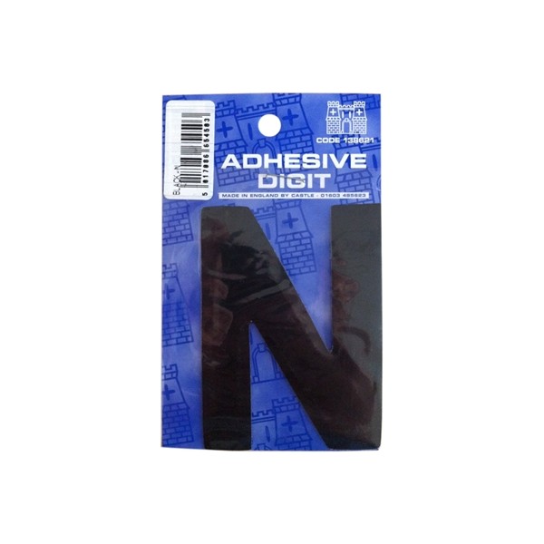 N - 3in. Adhesive Digit - Black - Pack Of 12