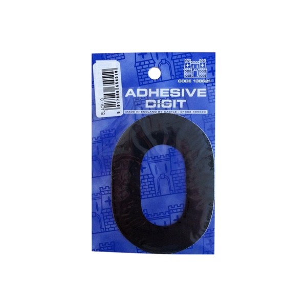 O - 3in. Adhesive Digit - Black - Pack Of 12