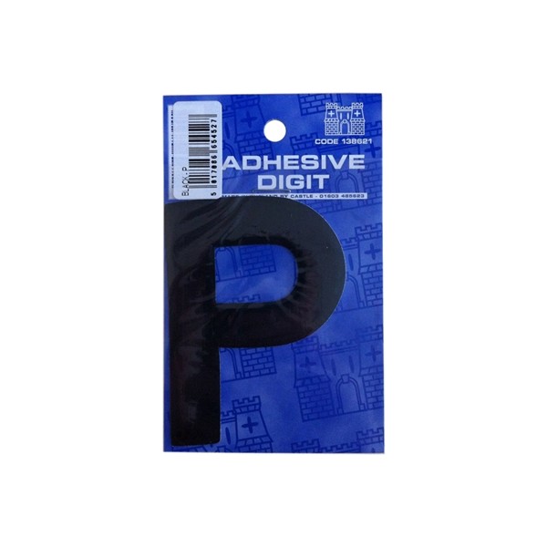 P - 3in. Adhesive Digit - Black - Pack Of 12