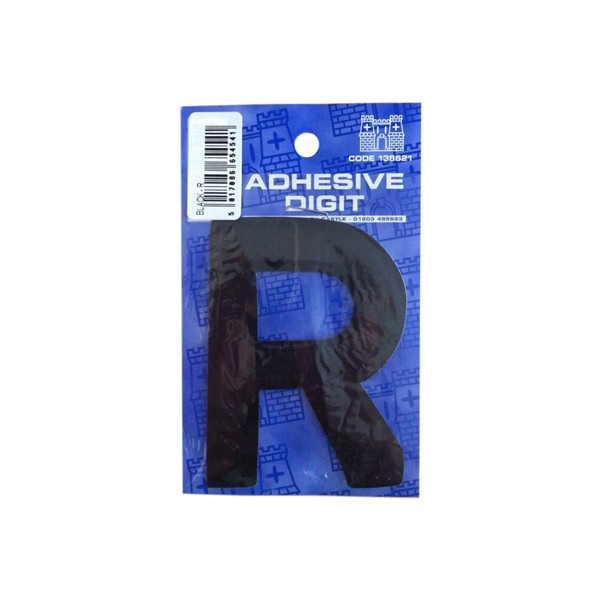 R - 3in. Adhesive Digit - Black - Pack Of 12