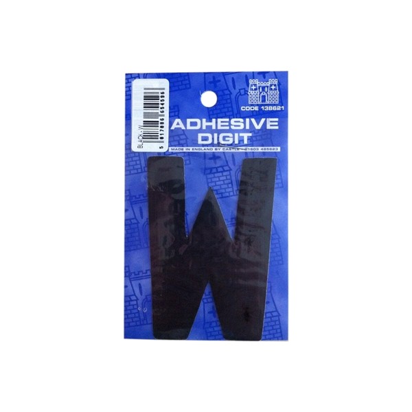 W - 3in. Adhesive Digit - Black - Pack Of 12