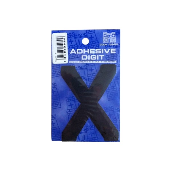 X - 3in. Adhesive Digit - Black - Pack Of 12