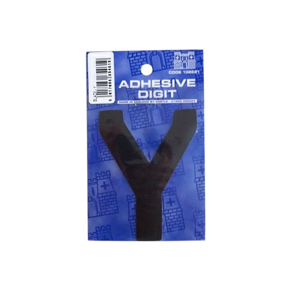 Y - 3in. Adhesive Digit - Black - Pack Of 12