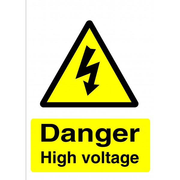 Rigid Sign - Electric Vehicle Warning - 297mm x 210mm x 179mm