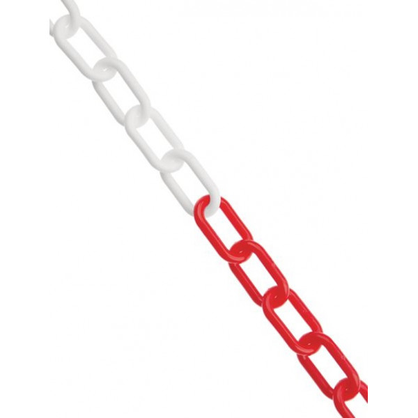 Plastic Chain - Red/White - 25m