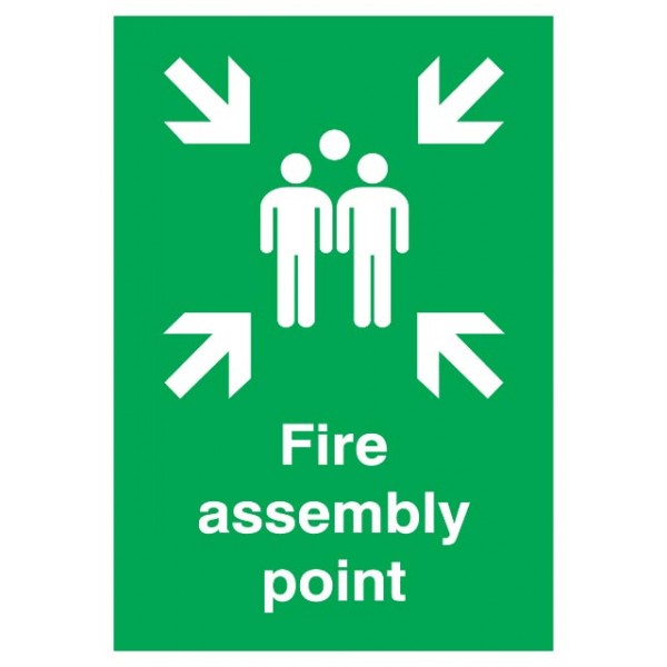 Fire Assembly Point Sign - Rigid Polypropylene - 420mm x 297mm