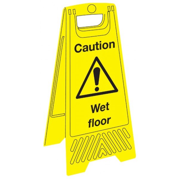 Janitorial Floor Sign - Caution Wet Floor