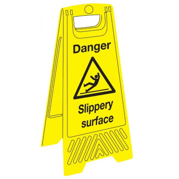 Janitorial Floor Sign - Danger Slippery Surface