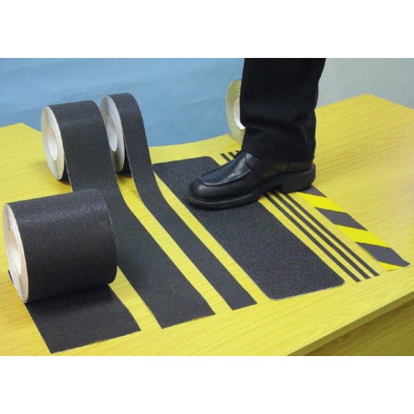 Anti-Slip Tape - Black & Yellow - 18m x 50mm