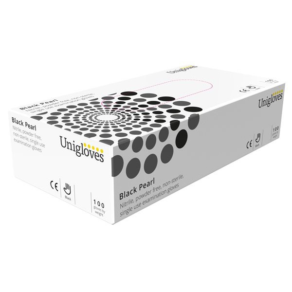 Black Nitrile Powder Free Gloves - Large - Pack of 100