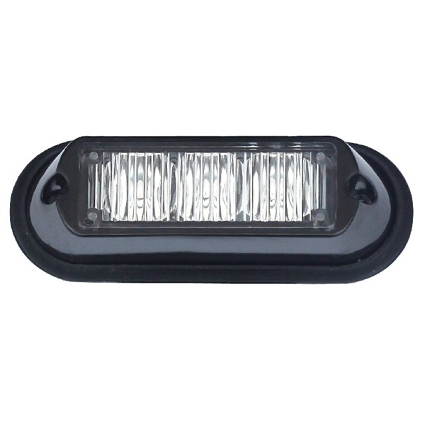 Amber LED Strobe Lamp with Shroud - 3 x 3W - 12/24V