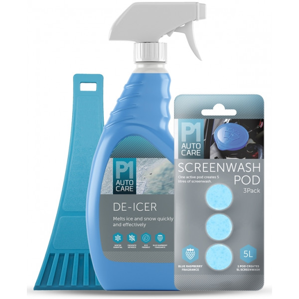 Winter Kit - De-Icer with 3 Screenwash Pods & Ice Scraper
