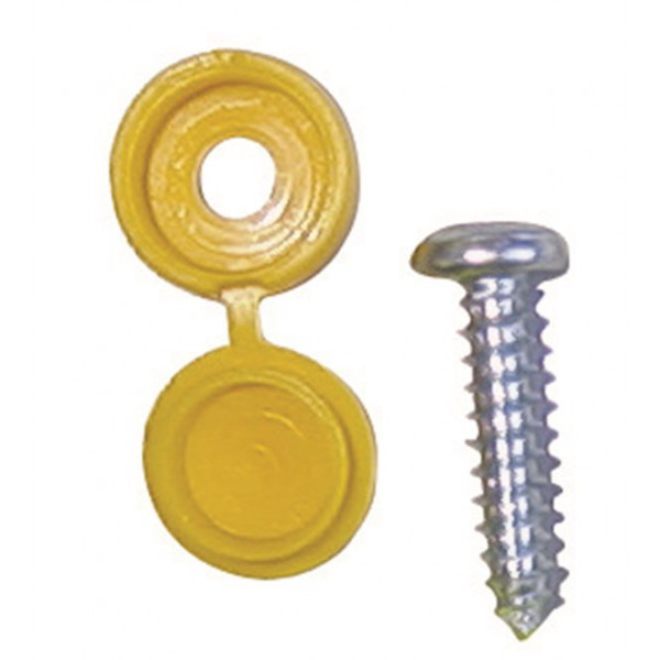 Number Plate Caps & Screws - Yellow - Pack of 50