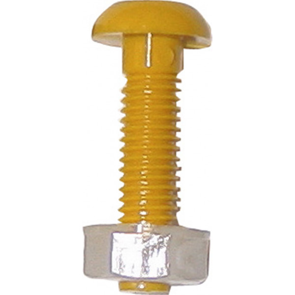 Number Plate Screws & Nuts - Long - Yellow - Pack of 50