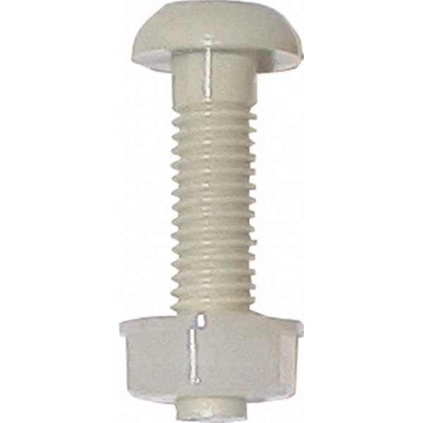 Number Plate Screws & Nuts - Long - White - Pack of 50