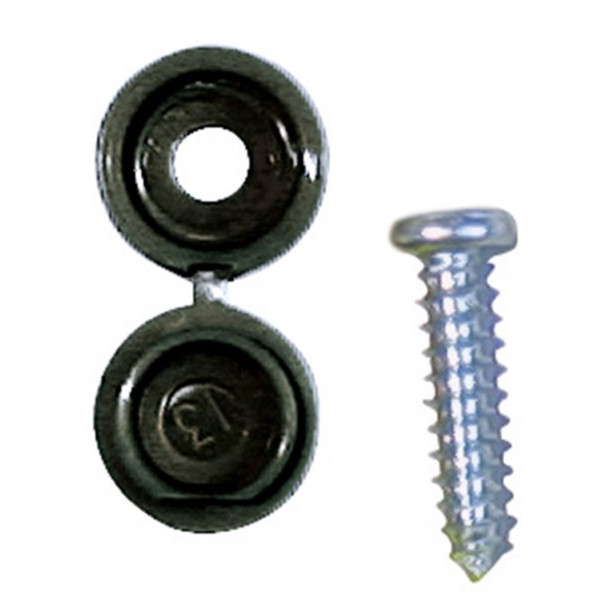 Number Plate Caps & Screws - Black - Pack of 50