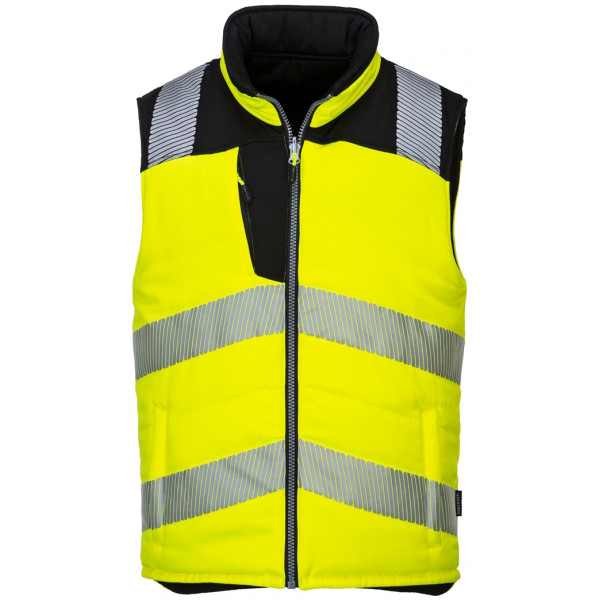 PW3 Hi-Vis Reversible Bodywarmer - Yellow/Black - XL