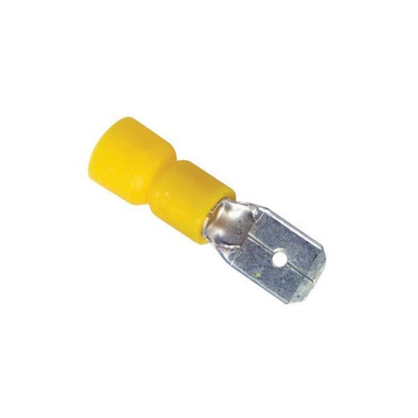 Wiring Connectors - Yellow - Male 250 - 6.3mm - Pack of 50