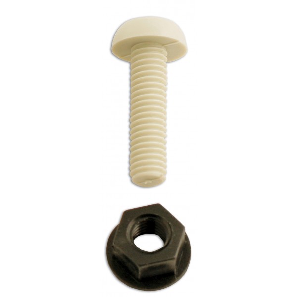 Number Plate Plastic Nut & Screw - White