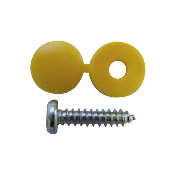 Number Plate Cap & Screw - Yellow