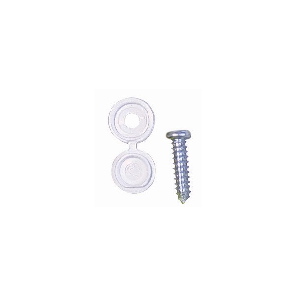 Number Plate Cap & Screw - White