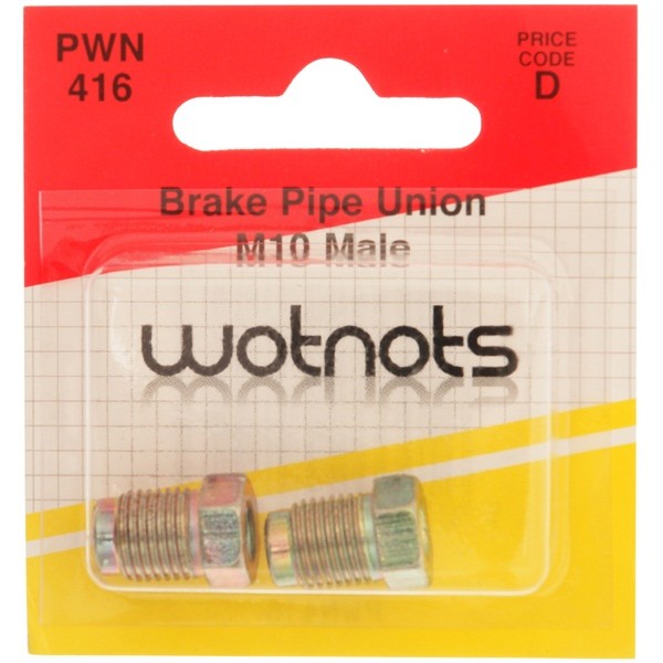 Brake Pipe Unions - Male M10 x 1 Pitch - Pack Of 2