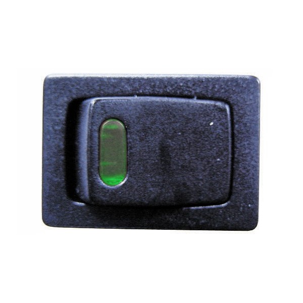 On/Off Mini Rocker Switch - Green Illuminated