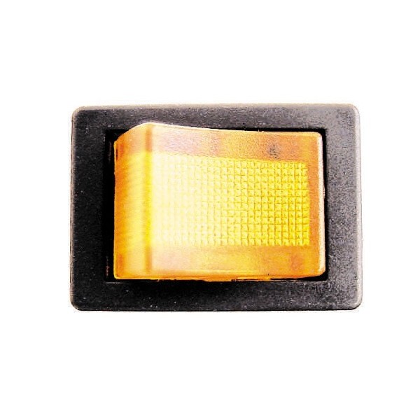 On/Off Mini Rocker Switch - Amber Illuminated